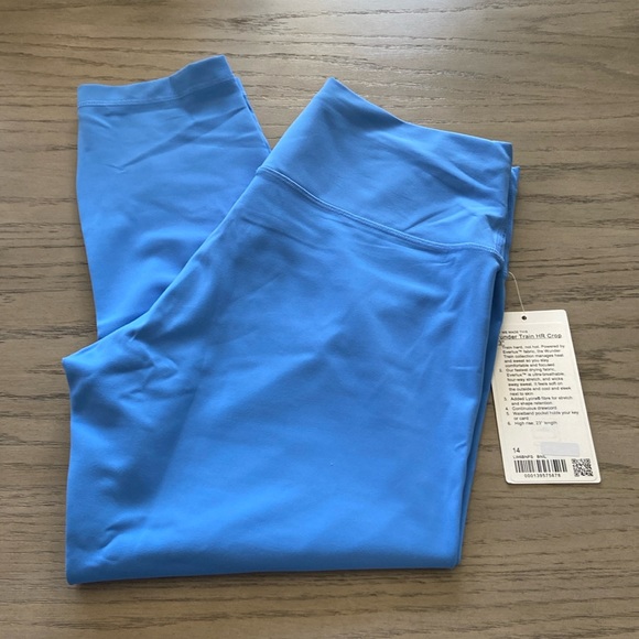 NWT Lululemon Wunder Train High-Rise Crop 23" inseam Blue Nile Size: 14 - Picture 4 of 8